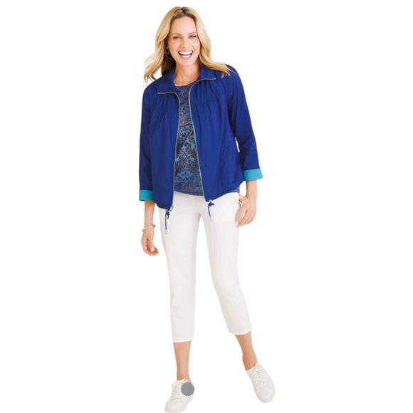 CHICO'S ZENERGY ☆ Colorblock Lightweight Jacket ☆ Blue Grotto ☆ Size XXL ☆ NWT - Picture 2 of 8